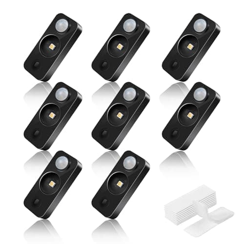 NIEGNOWOO LED Motion Sensor Puck Lights, Rechargeable Cabinet Lights, Stick on Wireless LED Night Light for Closet, Drawer, Shelf, Under Cabinet, Warm White 8Pack, USB Charging Cord Included - Image 1