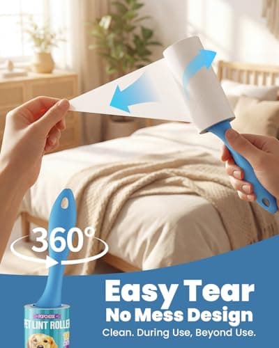 POPCHOSE Lint Roller, 600-Sheet Extra Sticky Lint Rollers for Pet Hair, 3 Handles & 6 Sticky Rolls, Dog Cat Hair Remover for Clothes, Furniture, Couch, Car Seats - Lint Remover for Clothes Value Pack - Thumbnail 2