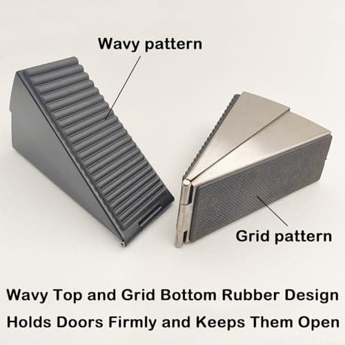 Heavy Duty Adjustable Spring Door Stopper for Bottom of Door,Fits Doors Up to 3 Inches, Stainless Steel Door Stop with Non-Slip Rubber, Perfect for Heavy Door Holder(1, Silver) (1, Black) - Thumbnail 5