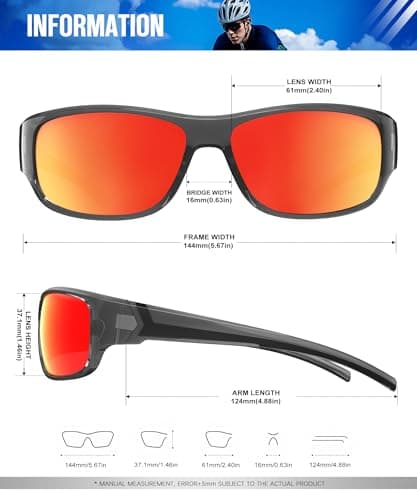 KALIYADI Polarized Sunglasses-for-Men Sports Sunglasses: Mens Sun Glasses with UV400 for Running Fishing Golf - Thumbnail 4