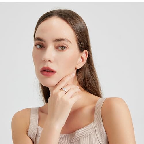 JALOKIVI 2CT 925 Sterling Silver Engagement Rings for Women Oval Cut Solitaire Cubic Zirconia Wedding Rings for Women Promise Rings for Her Rose Gold Size 8.5 - Thumbnail 6
