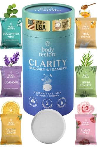 Body Restore Shower Steamers Aromatherapy 6 Pack – Mothers Day Gifts for Mom, Birthday Gifts for Women, Relaxation Stress Relief Self Care – Clarity - Image 1