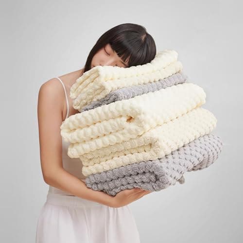 NALIVO Oversized Bath Towels 40x80 Inches Extra Large Bath Sheets for Adults Super Soft Quick Dry Highly Absobent Microfiber Shower Towels for Bathroom（Blue, 6Piece - Thumbnail 5