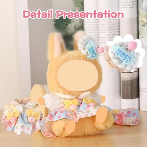 Clothes for Blind Box Dolls, Premium 3-Piece Doll Clothes Accessories Set with Birthday Hat and Skirt Outfit Suitable for Plush Blind Box Toy (Ice Cream Set) - Thumbnail 3