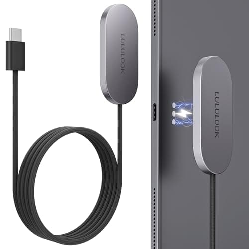 LULULOOK Magnetic Wireless Charger Cord for iPad Pro 13" M5 / M4 ONLY, 35W Aluminum Alloy Charger Fast Charing for iPad Pro 13 inch M5/M4 with 6.5ft USB-C Cable - Image 1