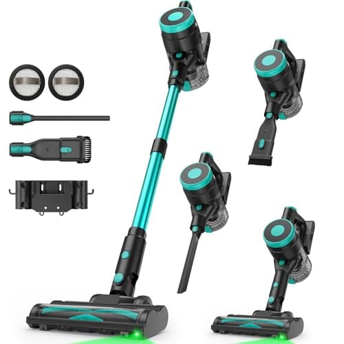 Zefiro Cordless Vacuum Cleaner,45Mins Runtime Vacuum Cleaners for Home, Anti-Tangle and 1.5L Dust Cup, Lightweight Vacuum for Hardwood Floor Carpet Pet Hair - Image 1