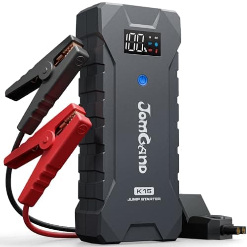 JOMGAND K15 Extremely Safe Jump Starter, 2500A Car Battery Jump Starter for Up to 8.0L Gas & 6.0L Diesel Engines, 12V Portable Jump Box with Jumper Cable, USB Charge, and 3 Mode Flashlight - Image 1