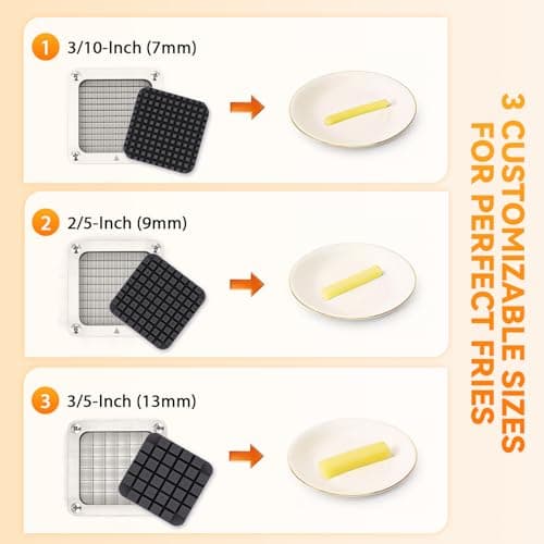 Newhai Electric 2 in 1 Commercial French Fry Cutter & Juicer, Heavy Duty Automatic Potato Cutter & Orange Lemon Juicer, 304 Stainless Steel with 3 Dicer Blade 110volt - Thumbnail 4