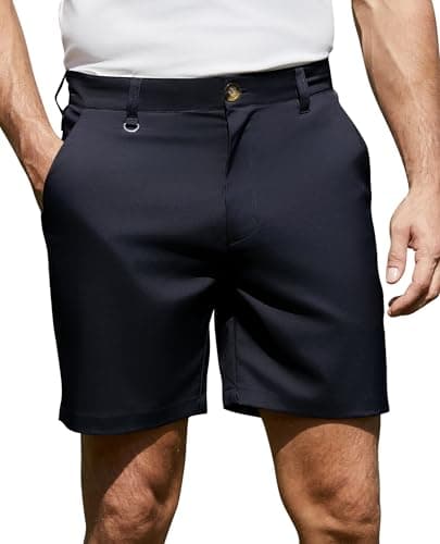 CoozySphere Men's Casual Golf Shorts 7 Inch Inseam Lightweight Quick Dry Navy Dress Short Shorts for Men - Image 1
