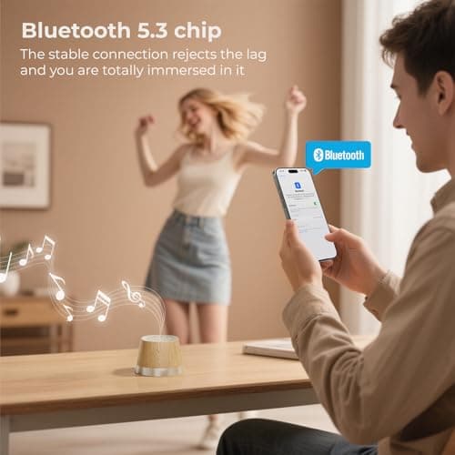 Magnetic Bluetooth Speaker, Wireless Charger Station, Portable Mini Speaker with Wireless Charger & Phone Stand, Bluetooth Speakers for Kitche, Refrigerator, Anything Magnet, Gifts (Light Beige) - Thumbnail 2