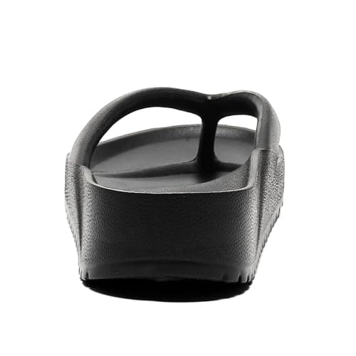 GETOEU Arch Support Flip Flops for Women and Men Soft Cushioning EVA Thong Sandals with Thick Sole, Non-Slip Quiet Outsole, Shock Absorbing Shower & Beach Flip Flops,Black - Thumbnail 3