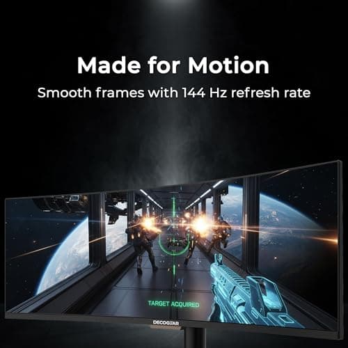 Deco Gear Curved 49” Super Ultrawide Gaming Monitor, 32:9 WDFHD 3840×1080, 144Hz, 3ms, 3000:1 VA, HDR400, Adaptive Sync, USB-C 65W, HDMI/DP, PBP/PIP, KVM, 1800R, American Seller - Thumbnail 4