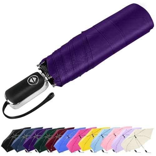 Lejorain Mini Umbrella for Purse - Auto Open Close Folding Umbrella Travel Micro Slim Strong Wind Proof Umbrellas for Rain Paraguas