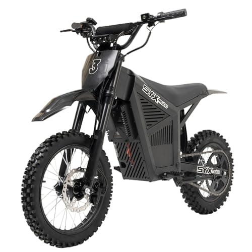 SYX MOTO ARC 48V 21Ah Electric Dirt Bike for Teens and Adults, 3000W Peak Motor Off-Road Motorcycle, 130N·m Torque, 37MPH Max Speed, 50 Miles Range, 3 Speed Modes, Up to 265LBS Capacity (Black)