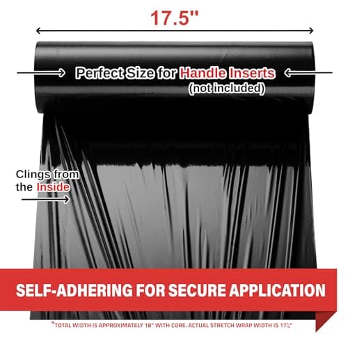 Simply Cool Black Stretch Wrap Industrial Strength Extra Thick 17.5" 1100 SqFt 80 Gauge Shrink Wrap Roll for Moving Supplies, Furniture, Pallets, Plastic Wrap for Packing, Stretch Film - Thumbnail 3