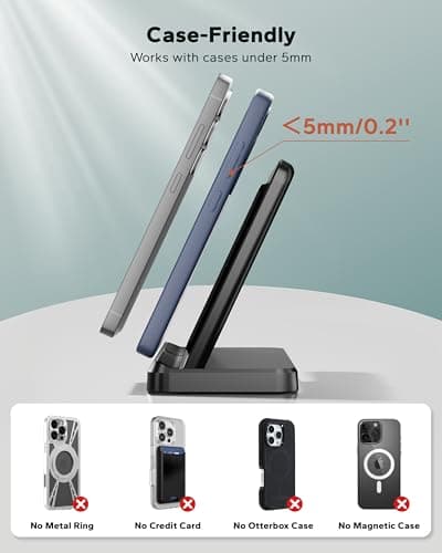 Eddibox 3 in 1 Charging Station for Samsung, Wireless Charger Stand for Galaxy S26/S25/S24/S23/Z Fold, Phone and Watch Charger for Samsung Watch Galaxy 8/7/6/5, Galaxy Buds 3/2/Pro - Thumbnail 6