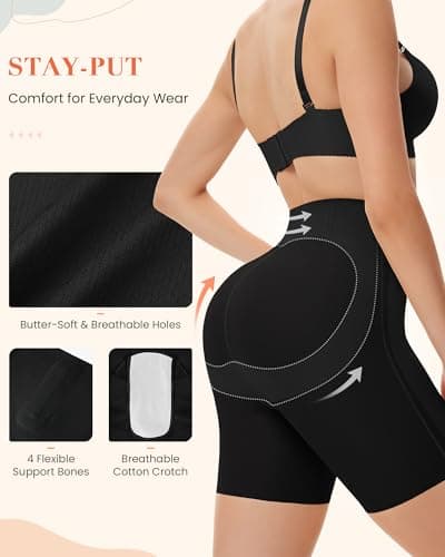Everyday Shapewear Tummy Control Shorts for Women High Waist Seamless Body Shaper Butt Lifting Panties Thigh Slimmer Stomach Shapewear Under Dress - Thumbnail 4