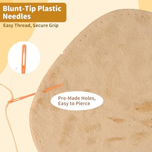 MIJIUWJ Little Bear DIY Sewing Kit for Beginners Kids Arts and Crafts, Plush Crossbody Bag with Zipper, Instructions Learn to Sew & Felt Embroidery, No Mess Starter Stitch Gifts for Girls Age 6-7 8-12 - Thumbnail 6