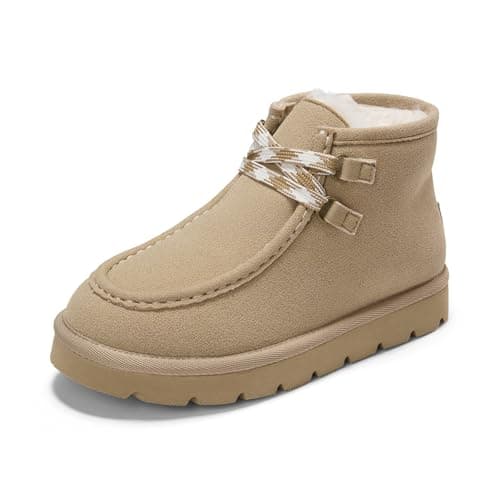 PATPAT Boys Girls Ankle Boots Size 13 Sand Faux Fur Lined Side Zipper Snow Boots Girls Warm Shoes Boys Winter Shoes Warm Footwear Winter Shoes - Image 1