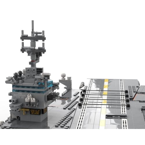 Xbrtmbuild USS Enterprise CVN-65 Aircraft Carrier Building Blocks, 1:350 Nuclear-Powered Battleship Military Bricks with 28 Aircraft, Display Stand, Collector Edition for Adults Gift - 4941 Piece - Thumbnail 3