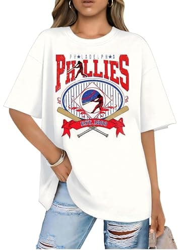 Baseball Shirts Women Oversized Baseball Team Graphic Tshirt Game Day Mom Shirt Funny Baseball Fan Tee Casual Tops White - Image 1