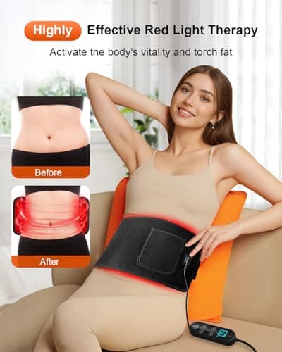 Red Light Therapy for Body, Infrared Red Light Therapy Pad with 660nm Redlight & 850nm Infrared Light Therapy Belt for Back Neck Shoulder - Thumbnail 5