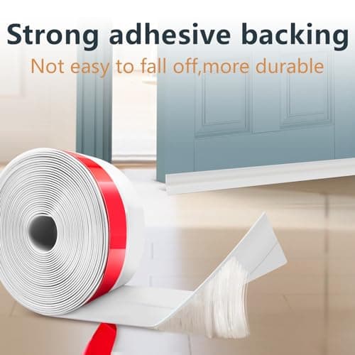 【2026 New Upgrade】 Wide Silicone Weather Stripping Door Seal with Strong Adhesive 3" x 17 ft, Draft Stopper Tape for Door Frame, Side and Bottom Gaps Strip for Glass Shower, Black - Thumbnail 2