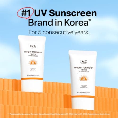 Dr. G Bright Toning Up Tinted Sunscreen - SPF 45 Broad Spectrum Korean Sunscreen - for All Skin Types - Lightweight, Matte Finish - Sebum Support - Niacinamide & Vitamin C - 1.69 fl oz - Thumbnail 3