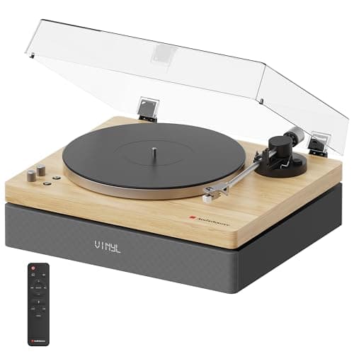 AudioSource Vinyl Record Player, All-in-one Turntable with 2.1 Channel Built-in Speaker, Bluetooth 5.4, 120W, Built-in Subwoofer, High Fidelity 2-Speed Belt Drive, Patented Isolation System, AT33 - Image 1