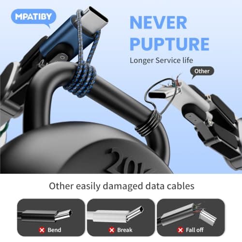 MPATIBY 4 in 2 Multi Charging Cable,Dual Type-C Multiple Charger Cable,USB A/C Charging Cables for Multiple Devices with IP/Micro/USBC Port, Universal USB C Cable Phone Charger Cord for IP 16-12,Navy - Thumbnail 2
