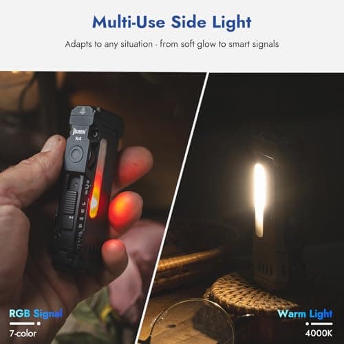 WUBEN X4 Flashlight Rechargeable,Compact EDC Light with RGB Lighting - Thumbnail 5