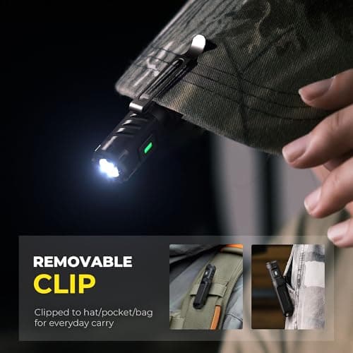 HOKOILN Keychain Flashlight, Bright 650 Lumens USB-C Rechargeable Mini Flashlight, Waterproof Small Pocket Light for Everyday Carry, Camping, Hiking, Emergencies (1, Midnight Black) - Thumbnail 5