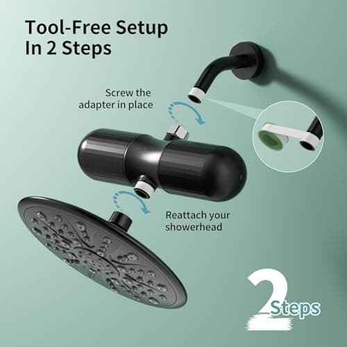 SR SUN RISE Duo Shower Filter – NSF Certified Shower Filter for Chlorine Reduction, Lead-Free, Easy Installation, High Flow, Nourish Hair & Skin, Matte Black - Thumbnail 5