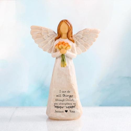 Kohehe Christian Gifts for Women,Gifts for Catholic Women,5.5'' Handmade Jesus Loves You Angel Figurine Gift for Woman,Inspirational Gifts for Mom Sister Grandma and Best Friend - Thumbnail 2