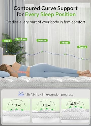 BEDELITE King Mattress Topper 3 Inch Thick Mattress Pad, Plush Pillow Top Bed Cover with Elastic Deep Pockets Up to 6-24 Inch for Pressure Relief, Shredded Memory Foam Filling (White) - Thumbnail 5