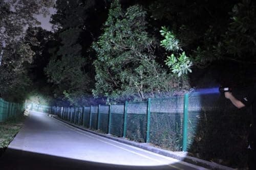 anlook Rechargeable Spotlight Flashlight, Waterproof Outdoor Handheld Spot Light, Built-in Kickstand and Phone Charger, Emergency Light for Camping, Boat, Hunting, Hiking (Dark Black) - Thumbnail 5