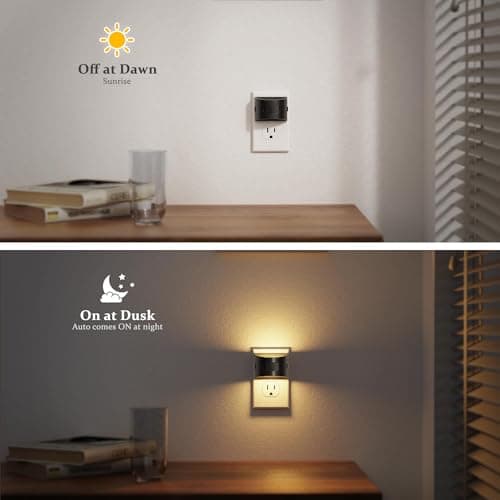 JandCase Motion Sensor Night Light, Night Lights Plug into Wall, Dusk to Dawn Sensor Nightlight with Motion Activated, 30/60/100lm Brightness Dimmable, 3000K Warm White, for Kids Bedroom Hallway - Thumbnail 3