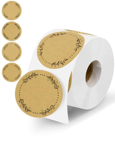 500pcs Canning Stickers Jam and Jelly Jar Labels, Gift Tags 4 Different Wreath Designs, All-Purpose Labels for Mason Jars/Bottle/Name Tags and More(2" Round)