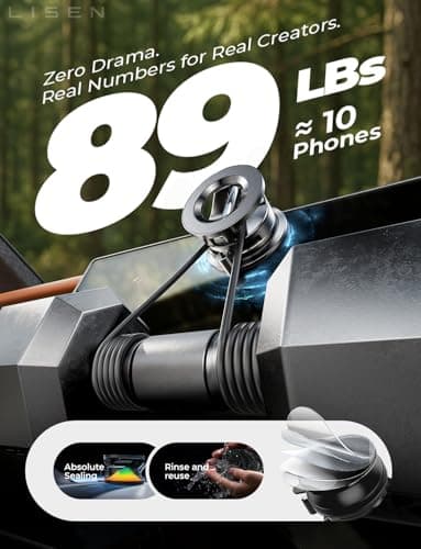 LISEN for Magsafe Car Mount, Cell Phone Holders for Your Car, Magnetic Car Accessories for Women Men Jeep Truck, Gifts for Mothers Day Him Her for iPhone 17 Pro Max 16 15 14 13 12, Samsung S26, Black - Thumbnail 2