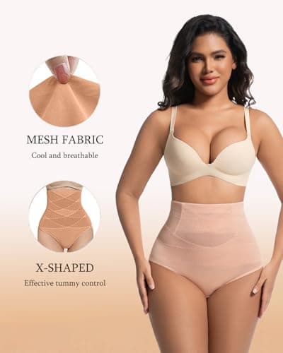GROW LOOP 2 PCS Thong Tummy Control Shapewear Shorts for Women High Waisted Body Shaper Underwear Seamless Shapewear Panty Girdle - Thumbnail 2