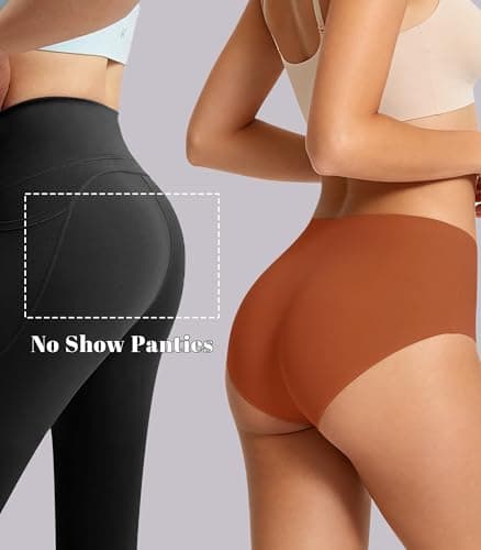 ETOSELL Women's Seamless Underwear High Waisted No Show Panties Full Coverage Silky Stretch Briefs Soft Comfort 6 Pack - Thumbnail 2