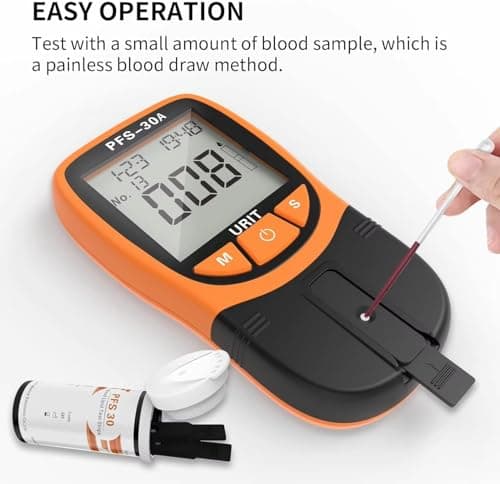 Official Blood Total Cholesterol Test Kit, 5 in 1 Triglycerides Test Kit Professional Grade Quick Blood Lipid Analysis Meter with 10 Cholesterol Test Strips for Home use - Thumbnail 4