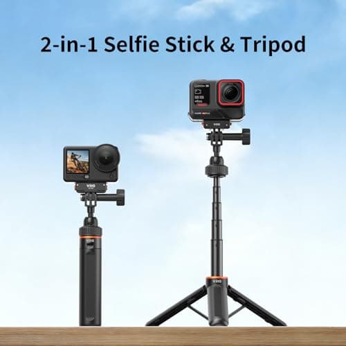 VRIG 40cm/15.7" Telescopic Action Camera Selfie Stick Tripod, AC-80 Lightweight & Portable Vlog Handle Grip for DJI Osmo Action 6/Nano/ 5 Pro/ 4, Insta 360 Ace Pro 2/ Ace, Go Pro Hero 13/12, More - Thumbnail 2