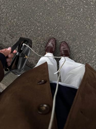 Coutgo Womens Penny Loafers for Women Comfortable Slip on Shoes Collapsible Heel Closed Toe Dressy Casual Work Flats, Dark Brown, Size 10 - Thumbnail 3