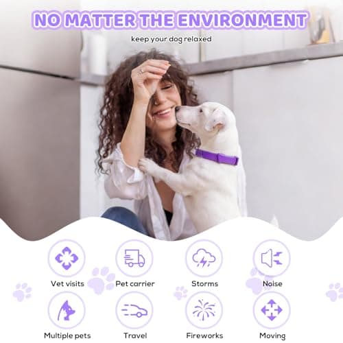 Calming Collar for Dogs 4 Pack, Purple Dog Calming Collar for Anxiety & Stress Relief, Pheromone Dog Collar for Small Medium Large Dogs, 240 Days Protection Each - Thumbnail 4