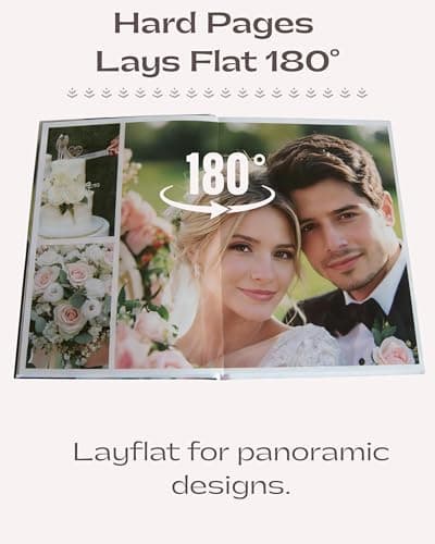 Custom Photo Book | 8x11" Hardcover Layflat with Glossy Waterproof Pages | 24 Premium Pages Holds 30-50 Photos (Up to 70 with Creative Layouts) | Wedding Album, Baby Memory Book, Scrapbook - Thumbnail 4