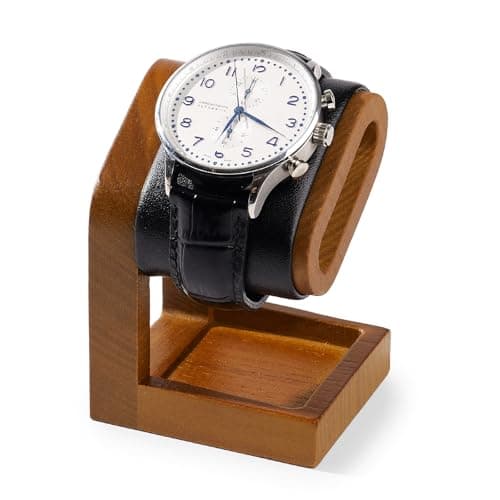 Woodten Single Watch Stand Display Solid Wood Jewelry Stand Display for Wristwatch Bracelet Bangle(Black) - Image 1
