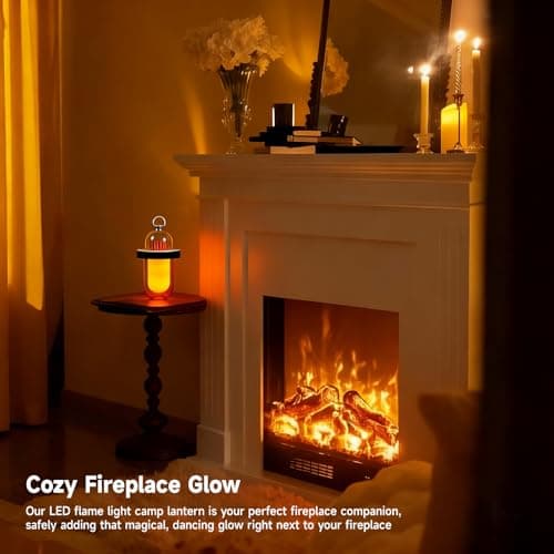 AUGE LIGHT Vintage Camping Lantern Rechargeable, LED Camping Light with Flickering Flame Effect, IP54 Waterproof Outdoor Camping Lamp for Patio, Porch, Garden Decor - Thumbnail 6