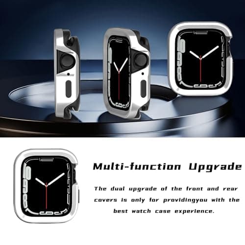 SDOCEBF Metal Rugged Case Case for Apple Watch Series 9 8 7 41mm, 360° All-Round Protective Metal Front & TPU Back Bumper for iWatch Cover Accessories Women Men - Thumbnail 5