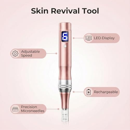Aaussty Dermapen Microneedling Pen 0.25mm – At-Home Derma Roller Kit for Face & Scalp Care, Electric Pen with 6-Speed Control & LCD Display for Men & Women - Thumbnail 4